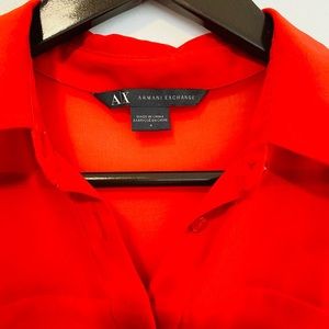 Armani exchange red flare dress